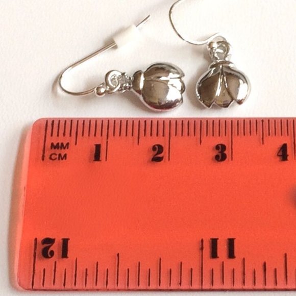 Ladybug Earrings Silver Plated Hypoallergenic Dainty Dangle Pierced Insect Bug - Picture 11 of 11